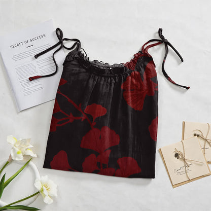 Ginkgo Leaf Tie Strap Maxi Lounge Dress - image 32