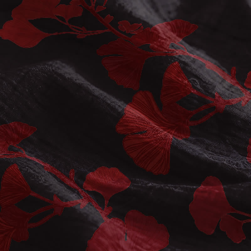 Ginkgo Leaf Tie Strap Maxi Lounge Dress - image 34
