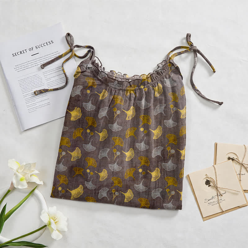 Ginkgo Floral Tie Strap Lounge Dress - image 7