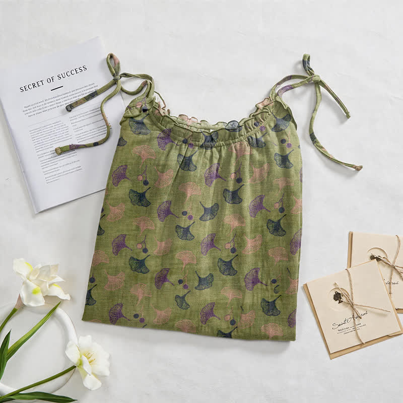 Ginkgo Floral Tie Strap Lounge Dress - image 7