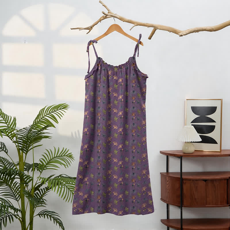Ginkgo Floral Tie Strap Lounge Dress - image 16