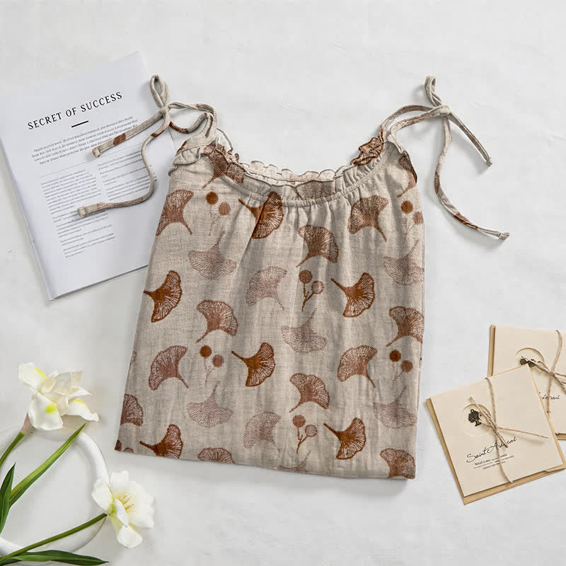 Ginkgo Floral Tie Strap Lounge Dress - image 22