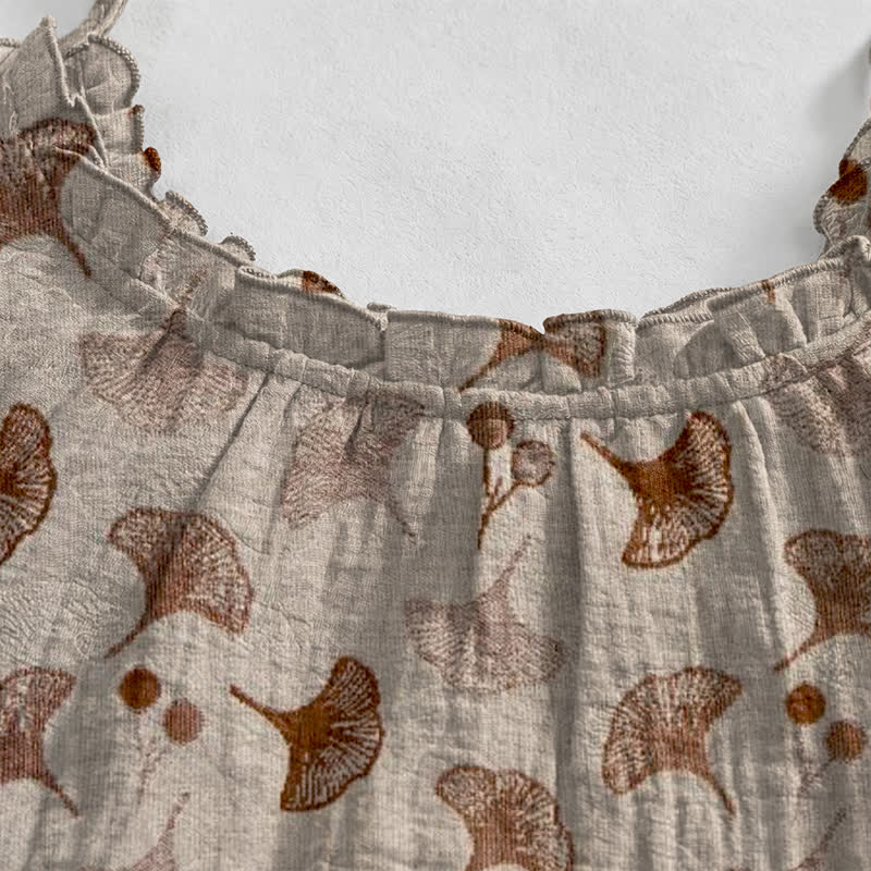 Ginkgo Floral Tie Strap Lounge Dress - image 18