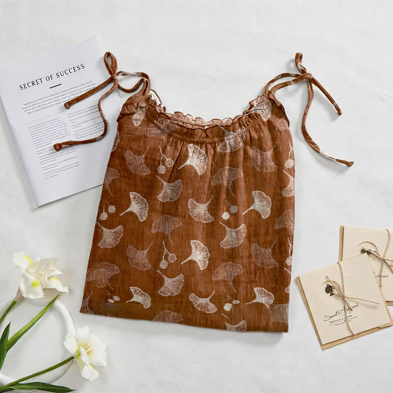 Ginkgo Floral Tie Strap Lounge Dress - image 27