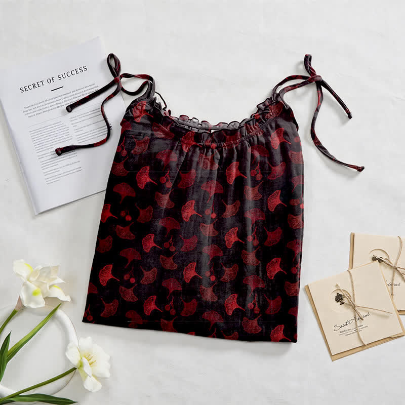 Ginkgo Floral Tie Strap Lounge Dress - image 32