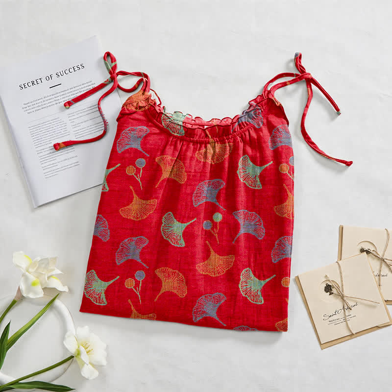 Ginkgo Floral Tie Strap Lounge Dress - image 2