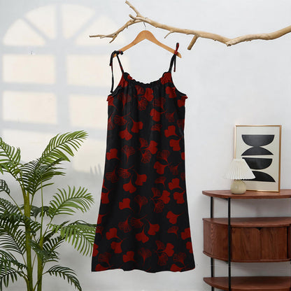 Ginkgo Leaf Tie Strap Lounge Midi Dress - image 66