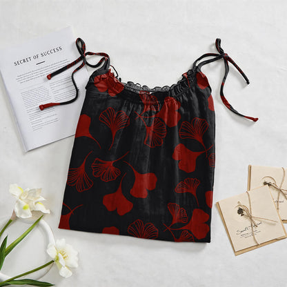 Ginkgo Leaf Tie Strap Lounge Midi Dress - image 67