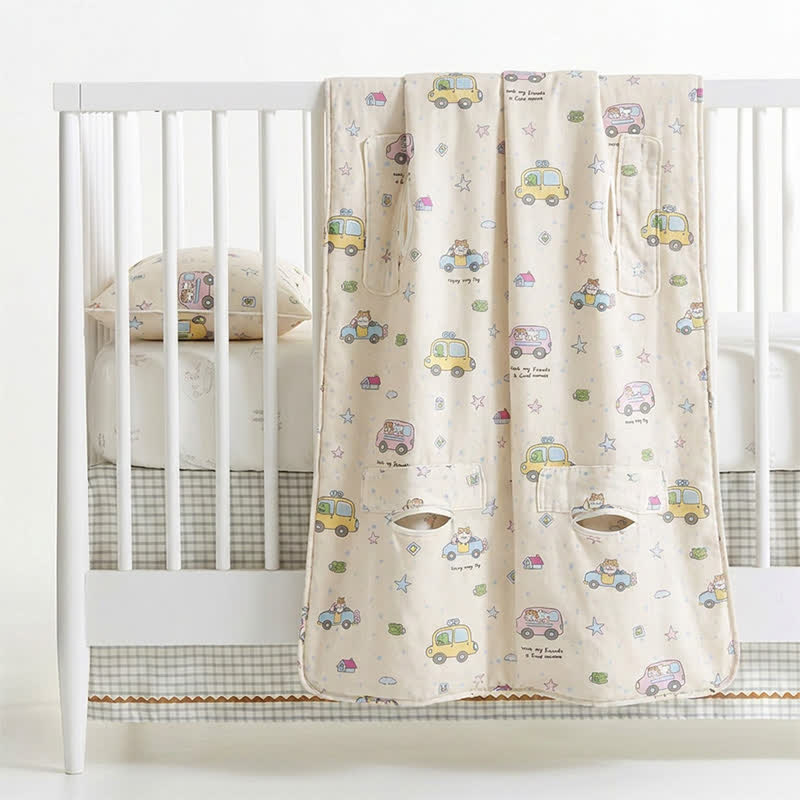 Cotton Gauze Little Cars Kick-Proof Baby Quilt - image 4