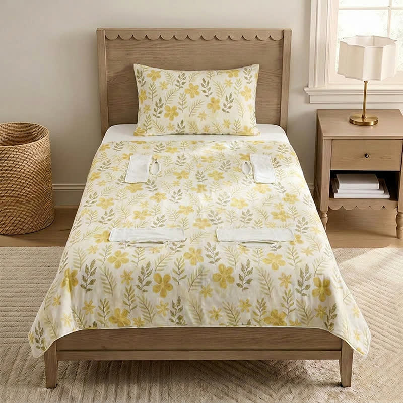 Yellow Floral Cotton Quilted Baby Quilt - image 2