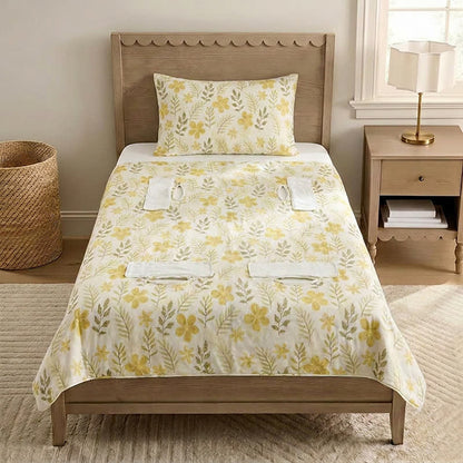 Yellow Floral Cotton Quilted Baby Quilt - image 2