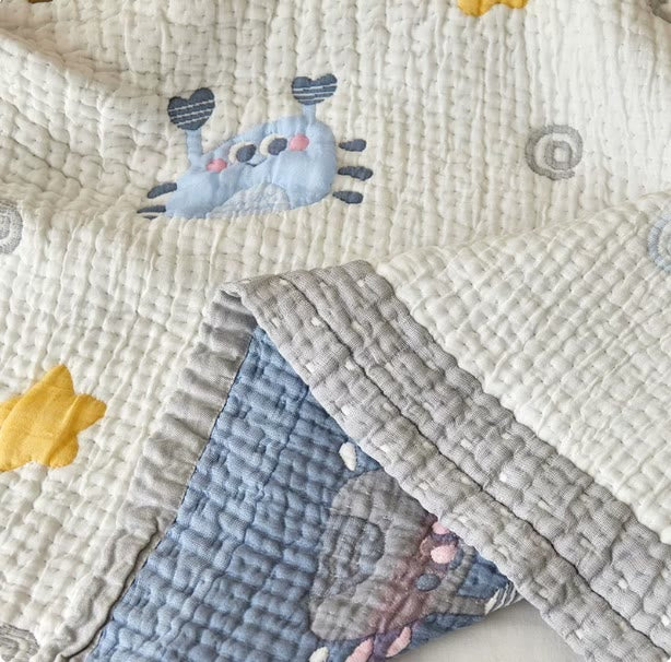 Blue Crab Lyocell Quilted Baby Quilt - image 5