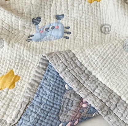 Blue Crab Lyocell Quilted Baby Blanket - image 5