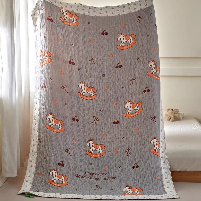 Happy Pony Lyocell Cooling Quilted Baby Quilt - image 6