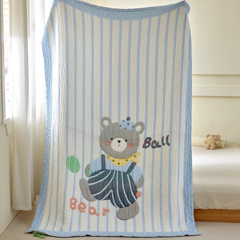Striped Bear Lyocell Quilted Baby Quilt - image 6