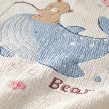 Whale and Bear Lyocell Quilted Baby Quilt - image 5