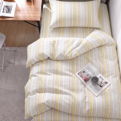 Pastel Stripe Twin XL Dorm Bedding Set - Twin XL - Yellow - 3-Piece Duvet Set - image 0