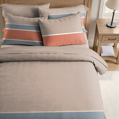 Earth Tone Striped Twin XL Bedding Set - image 1