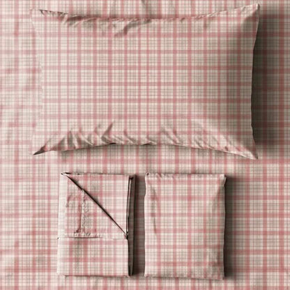 Soft Pink Plaid Twin XL Bedding Set - image 2