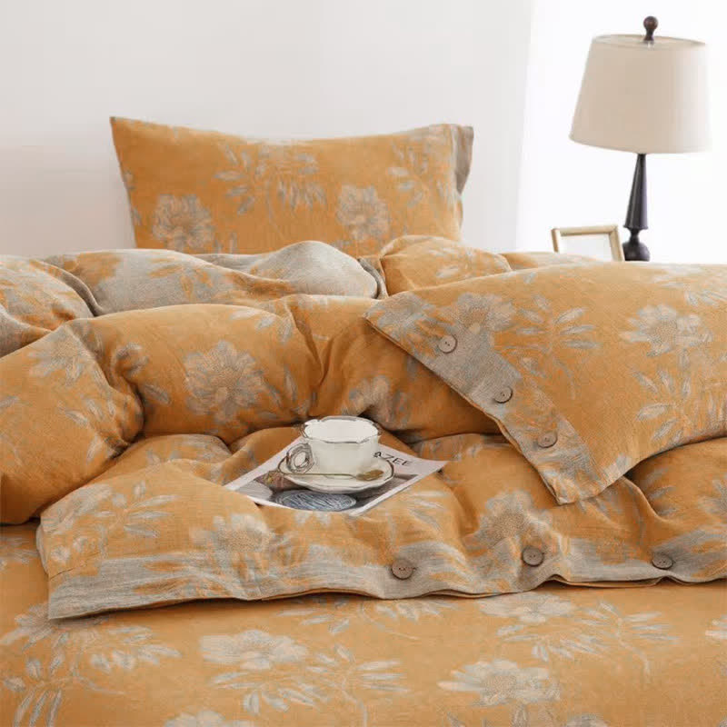 Floral Blossom Cotton Gauze Bedding Set(4PCS) - image 2