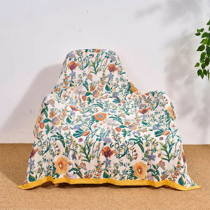 Meadow Bloom Cotton Muslin Reversible Quilt - image 4