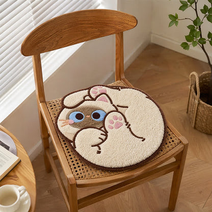 Curled Cat Faux Cashmere Seat Cushion - image 2