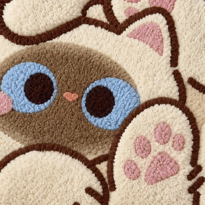 Curled Cat Faux Cashmere Seat Cushion - image 4