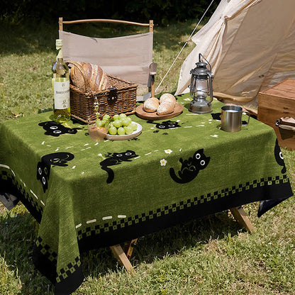 Playful Cat Garden Waterproof PVC Tablecloth - image 1