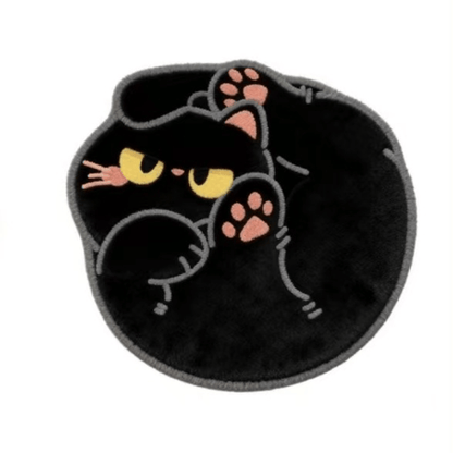 Curled Cat Faux Cashmere Seat Cushion - Black - 20" × 20" - image 6
