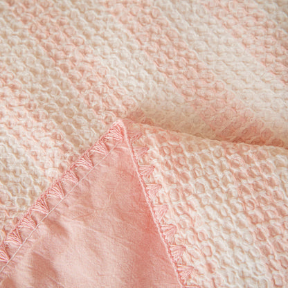 Textured Plaid Woven Bedspread with Scalloped Edge - image 22