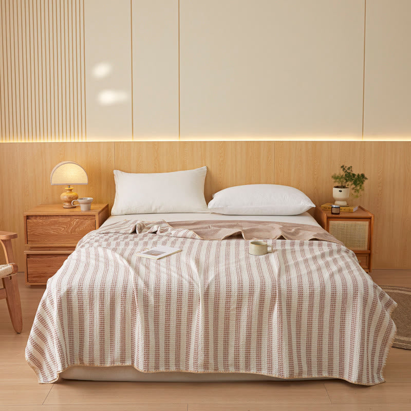 Textured Plaid Woven Bedspread with Scalloped Edge - image 26