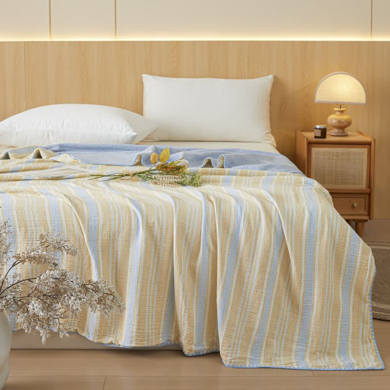 Soft Stripe Reversible Cotton Bedspread - image 1