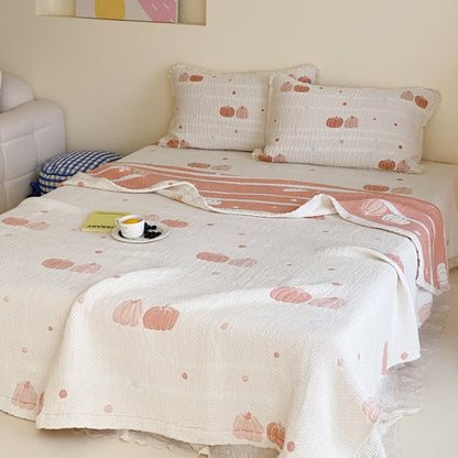 Cream Pumpkin Quilted Lyocell Summer Quilt - image 3