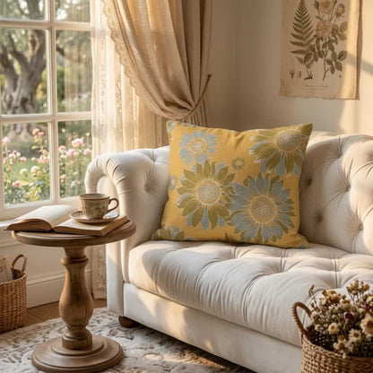 Sunflower Garden Floral Throw Pillow - image 1