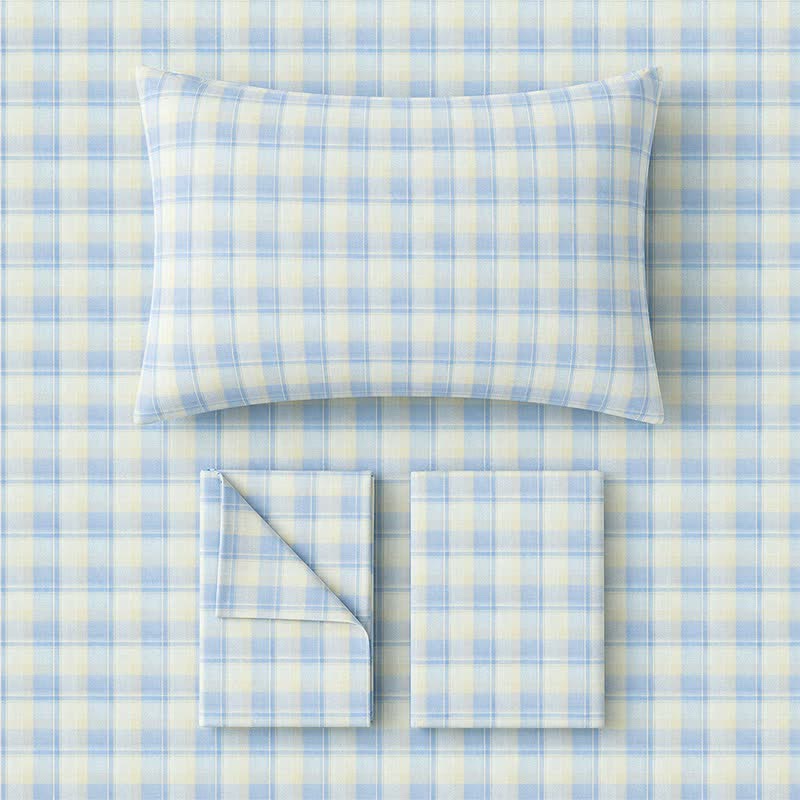 Pastel Plaid Twin XL Dorm Bedding Set - image 1