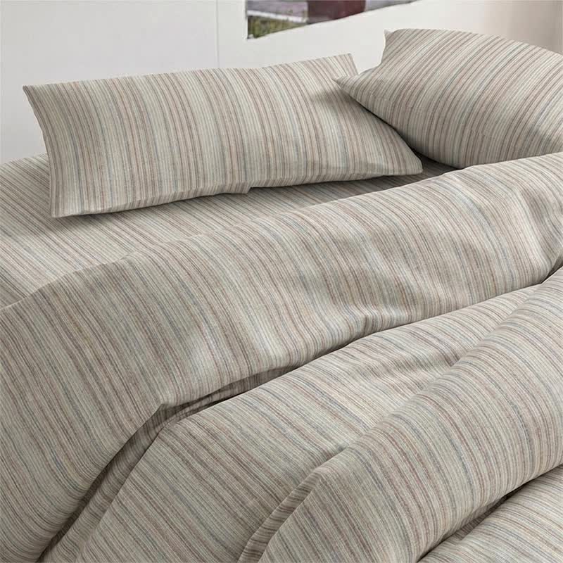 Minimalist Fine Stripe Neutral College Bedding Set - image 4