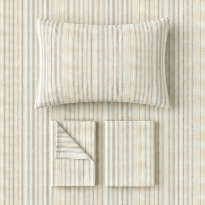 Minimalist Fine Stripe Neutral College Bedding Set - image 7