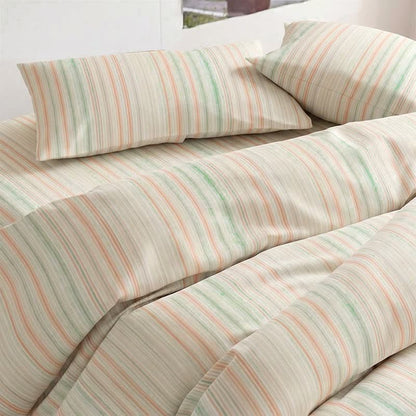 Pastel Pinstripe Minimalist Dorm Bedding Set - image 4