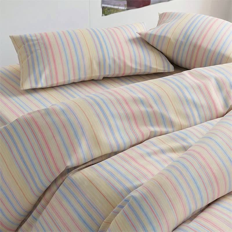 Pastel Pinstripe Minimalist Dorm Bedding Set - image 10