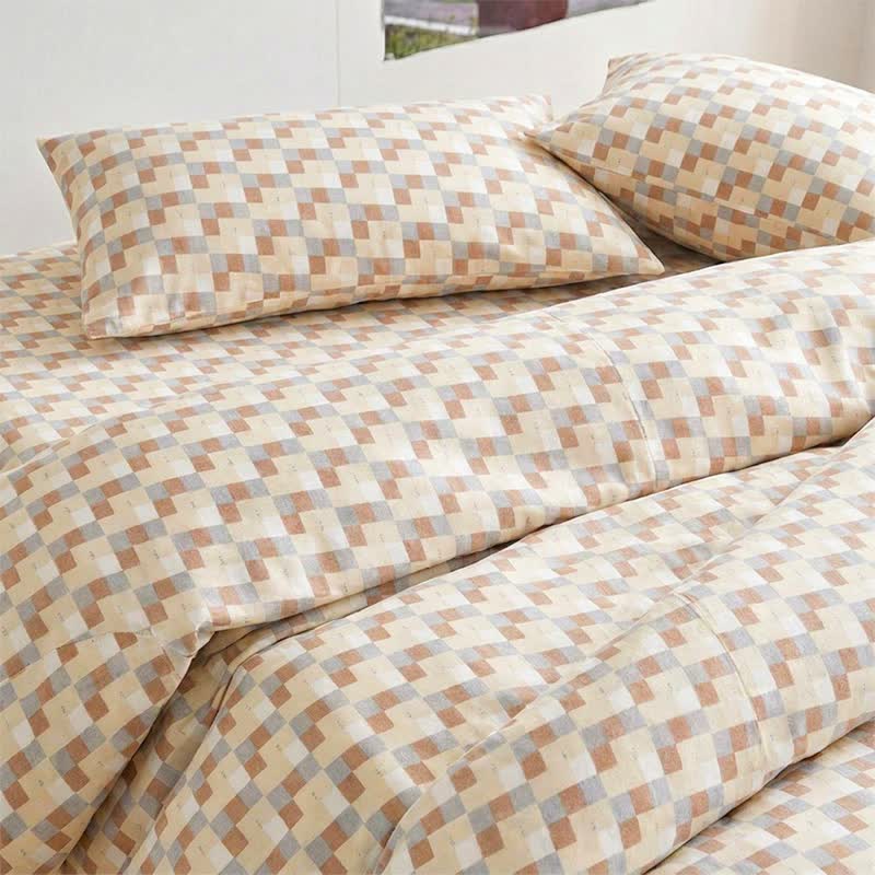 Warm Neutral Mosaic Check Bedding Set - image 5