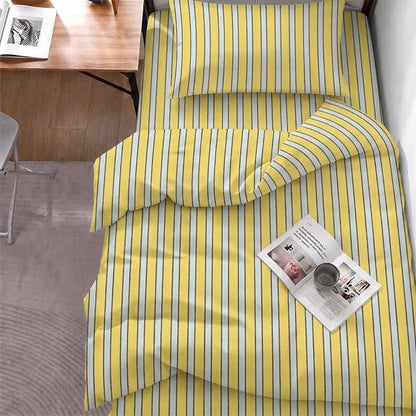 Modern Two-Tone Stripe Bedding Set - Twin XL - Yellow Stripe - 5-Piece Complete Set - image 0