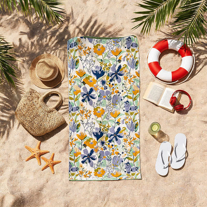 Botanical Floral 4-Layer Muslin Beach & Bath Towel - image 1
