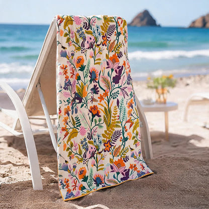 Floral 4-Layer Muslin Cotton Beach & Bath Towel - image 3