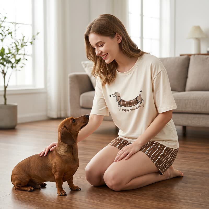 Walking Dachshund Cotton Lounge Set - image 2