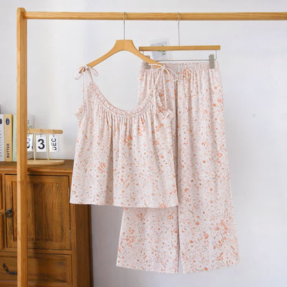 Ditsy Floral Tie Strap Cami Loungewear Set - image 1