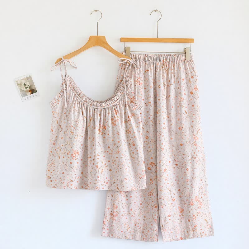 Ditsy Floral Tie Strap Cami Loungewear Set - image 2