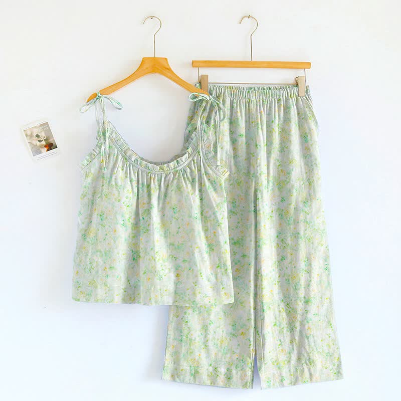 Rose Floral Spaghetti Strap Loungewear - image 2