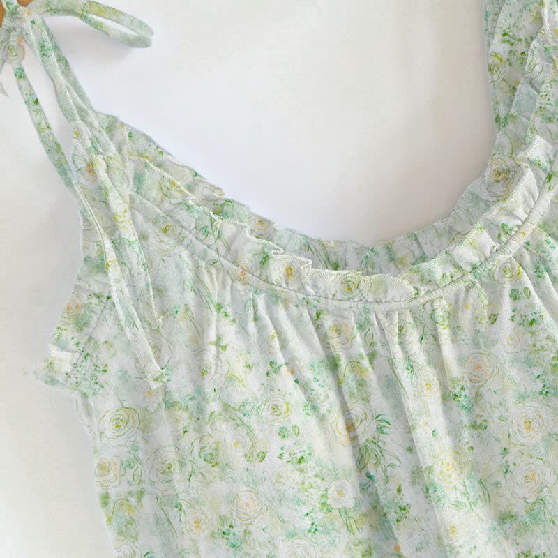 Rose Floral Spaghetti Strap Loungewear - image 4