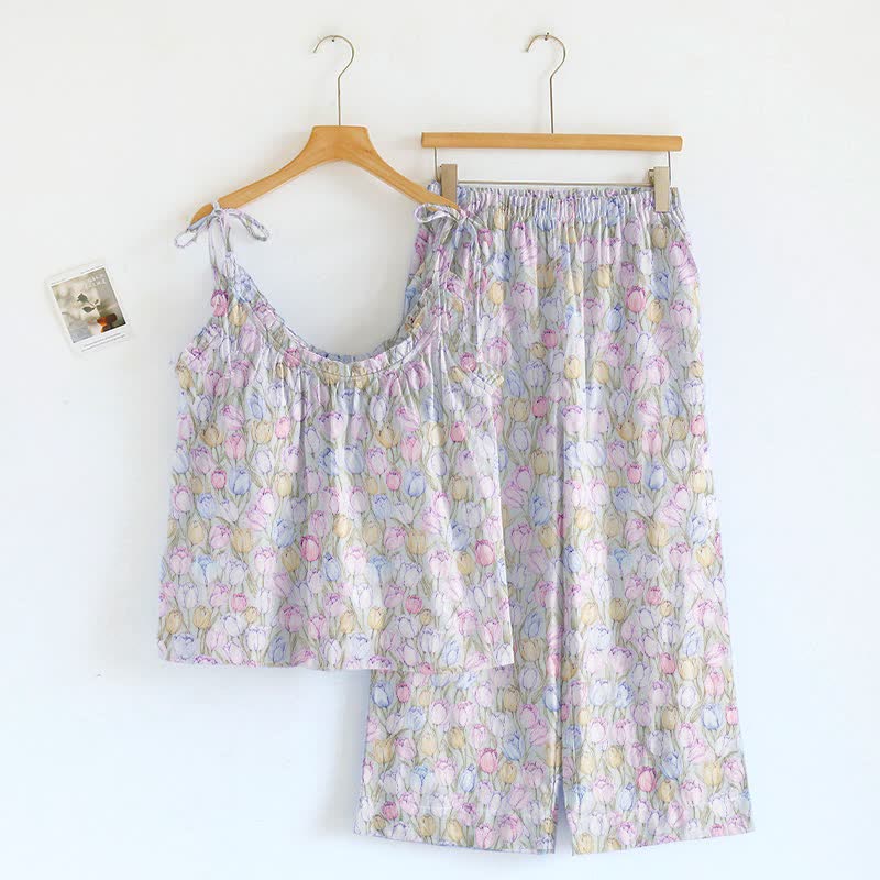 Tulip Tie Strap Cami Lounge Set - Purple - XL - image 5