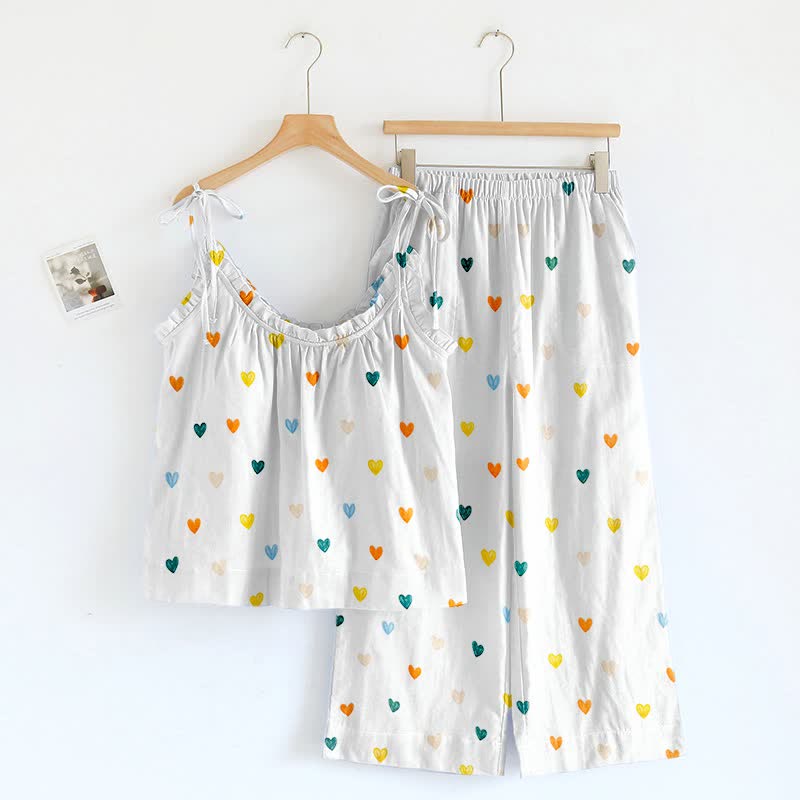 Sweetheart Print Spaghetti Strap Loungewear - image 2